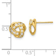 14k Madi K Polished CZ Love Knot Post Earrings