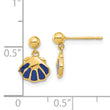 14k Madi K Polished Blue Enameled Shell Post Dangle Earrings