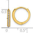 14k Madi K Polished CZ 2mm Hinged Huggie Hoop Earrings