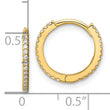 14k Madi K Polished CZ 1.25mm Hinged Huggie Hoop Earrings
