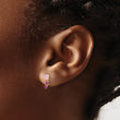 14k Madi K Polished Pink and Red CZ Post Earrings - Birthstone Company