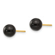 Onyx Bead Stud Earrings in 14K Yellow Gold, 6mm