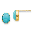 14K Gold Turquoise Bezel Earrings with Polished Elegant Finish