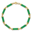 Jade Bars Bracelet in 14K Yellow Gold, 5mm with Extender, 7.5 Inch