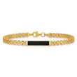 Onyx Bar Oyster Style Link Bracelet in 14K Yellow Gold, 7.2 Inch