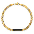 Onyx Bar Oyster Style Link Bracelet in 14K Yellow Gold, 7.2 Inch