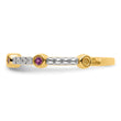 14k Stackable Expressions Rhodolite Garnet and Diamond Ring - Birthstone Company