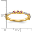 14k Stackable Expressions Rhodolite Garnet and Diamond Ring - Birthstone Company