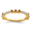 14k Stackable Expressions Rhodolite Garnet and Diamond Ring - Birthstone Company