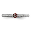 14k White Gold Stackable Expressions Garnet and Diamond Ring - Birthstone Company