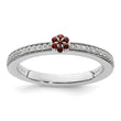 14k White Gold Stackable Expressions Garnet and Diamond Ring - Birthstone Company