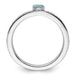 14k White Gold Stackable Expressions Aquamarine and Diamond Ring - Birthstone Company