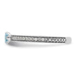 14k White Gold Stackable Expressions Aquamarine and Diamond Ring - Birthstone Company
