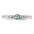 14k White Gold Stackable Expressions Aquamarine and Diamond Ring - Birthstone Company