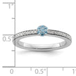 14k White Gold Stackable Expressions Aquamarine and Diamond Ring - Birthstone Company