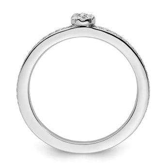 14k White Gold Stackable Expressions White Topaz and Diamond Ring - Birthstone Company