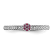 14k White Gold Stackable Expressions Rhodolite Garnet and Dia. Ring - Birthstone Company
