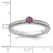 14k White Gold Stackable Expressions Rhodolite Garnet and Dia. Ring - Birthstone Company