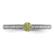14k White Gold Stackable Expressions Peridot and Diamond Ring - Birthstone Company