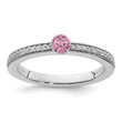 14k White Gold Stackable Expressions Pink Tourmaline and Dia. Ring