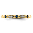 14k Stackable Expressions Created Sapphire and Diamond Ring - Birthstone Company