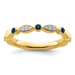 14k Stackable Expressions Created Sapphire and Diamond Ring - Birthstone Company