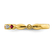 14k Stackable Expressions Created Ruby and Diamond Ring - Birthstone Company