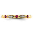 14k Stackable Expressions Created Ruby and Diamond Ring - Birthstone Company