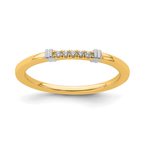 14k Two-Tone Stackable Expressions Diamond Ring - Birthstone Company