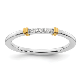 14k Two-Tone Stackable Expressions Diamond Ring - Birthstone Company