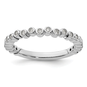 14k White Gold Stackable Expressions Diamond Ring - Birthstone Company