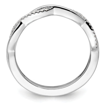 14k White Gold Stackable Expressions Diamond Twist Ring - Birthstone Company