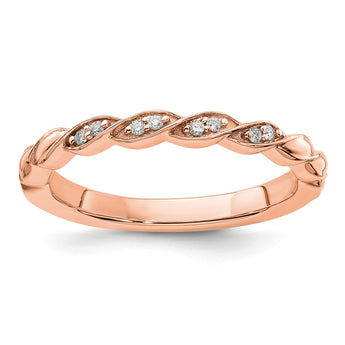 14k Rose Gold Stackable Expressions Diamond Twist Ring
