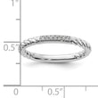 14k White Gold Stackable Expressions Diamond Twisted Ring - Birthstone Company