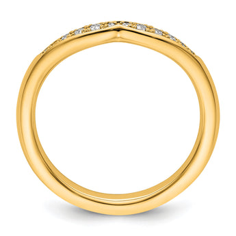 14k Stackable Expressions Diamond Curved Ring - Birthstone Company