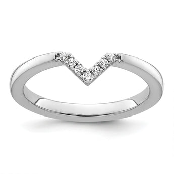 14k White Gold Stackable Expressions Diamond V-Shape Ring - Birthstone Company
