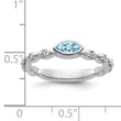 14k White Gold Stackable Expressions Aquamarine and Diamond Ring - Birthstone Company