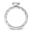 14k White Gold Stackable Expressions White Topaz and Diamond Ring - Birthstone Company