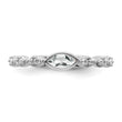 14k White Gold Stackable Expressions White Topaz and Diamond Ring - Birthstone Company