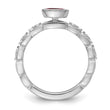 14k White Gold Stackable Expressions Created Ruby and Diamond Ring - Birthstone Company