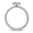 14k White Gold Stackable Expressions Amethyst Twisted Ring - Birthstone Company