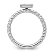 14k White Gold Stackable Expressions Created Emerald Twisted Ring - Birthstone Company
