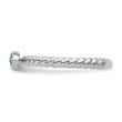 14k White Gold Stackable Expressions Created Emerald Twisted Ring - Birthstone Company