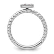 14k White Gold Stackable Expressions Rhodolite Garnet Twisted Ring - Birthstone Company