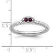14k White Gold Stackable Expressions Rhodolite Garnet Twisted Ring - Birthstone Company