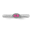 14k White Gold Stackable Expressions Pink Tourmaline Twisted Ring - Birthstone Company