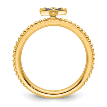 14k Stackable Expressions Created Sapphire Star Ring - Birthstone Company