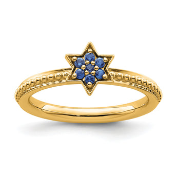 14k Stackable Expressions Created Sapphire Star Ring - Birthstone Company