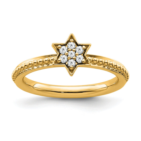 14k Stackable Expressions Diamond Star Ring - Birthstone Company