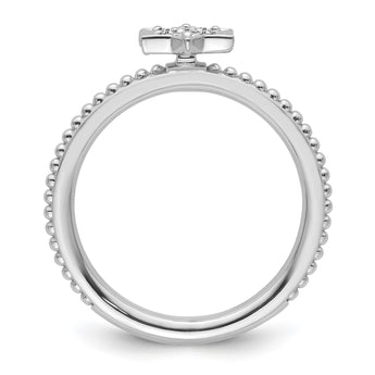 14k White Gold Stackable Expressions Diamond Star Ring - Birthstone Company
